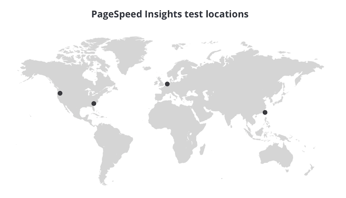 Map showing the 4 PSI test locations