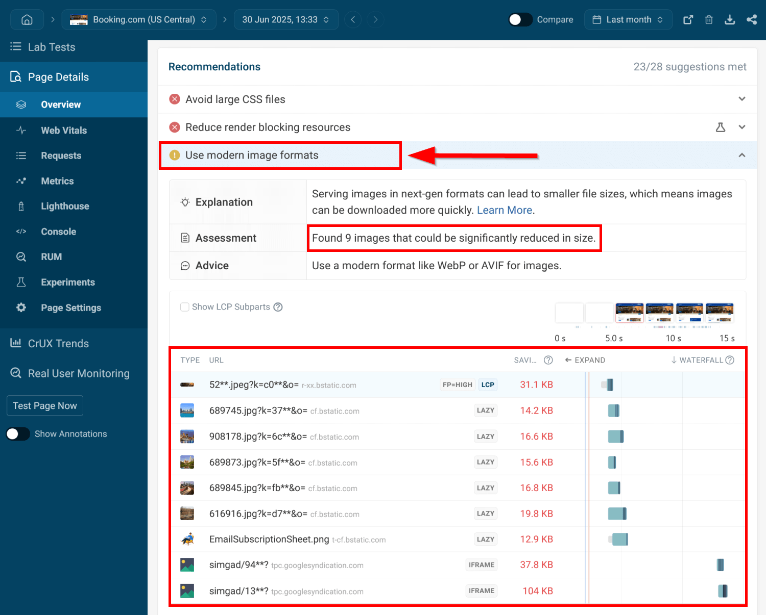 Use modern image formats recommendation, expanded