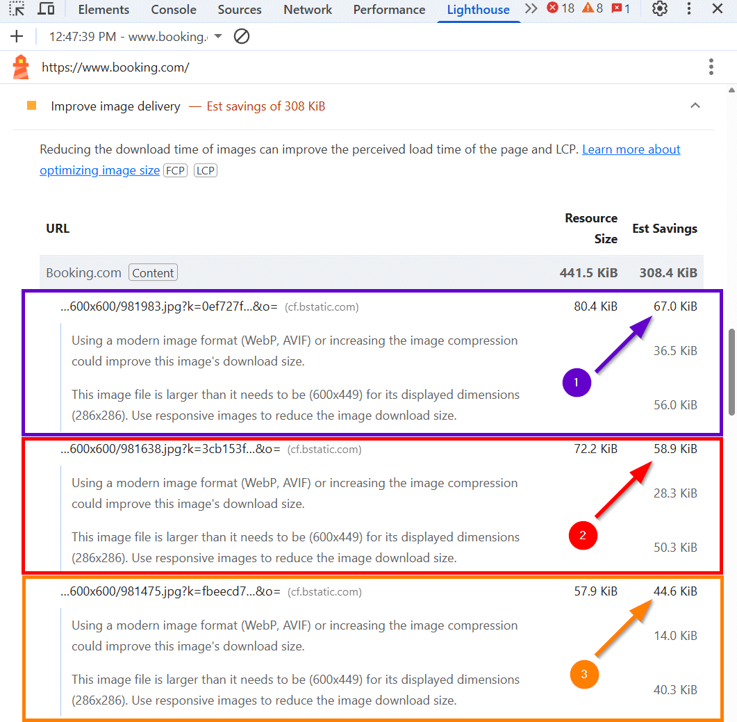 Improve image delivery performance insight, details