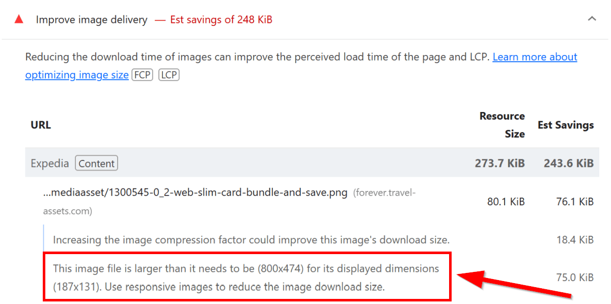 Use responsive images notification