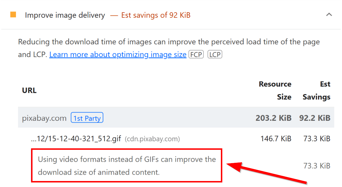 Using video formats instead of GIFs notification