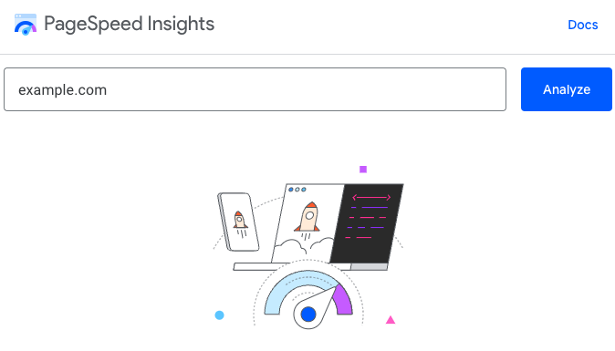 PageSpeed Insights landing page