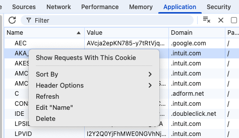 Editing and deleting cookies in DevTools