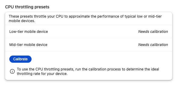 CPU calibration process in Chrome