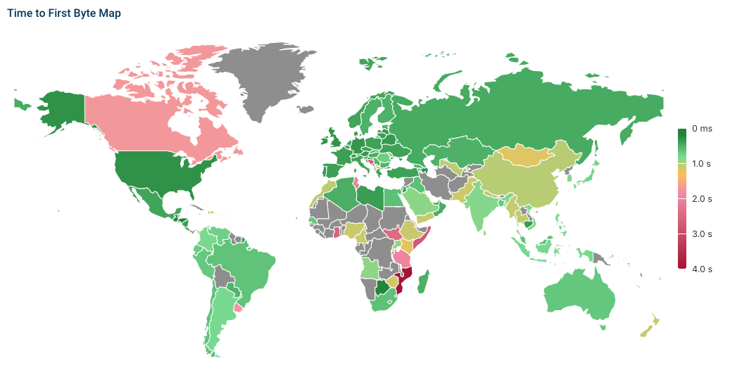 Global RUM ttfb map