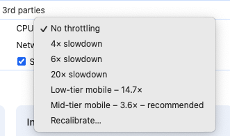 CPU throttling options after calibration