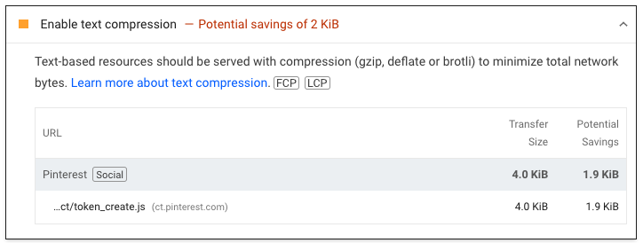 Lighthouse enable text compression audit