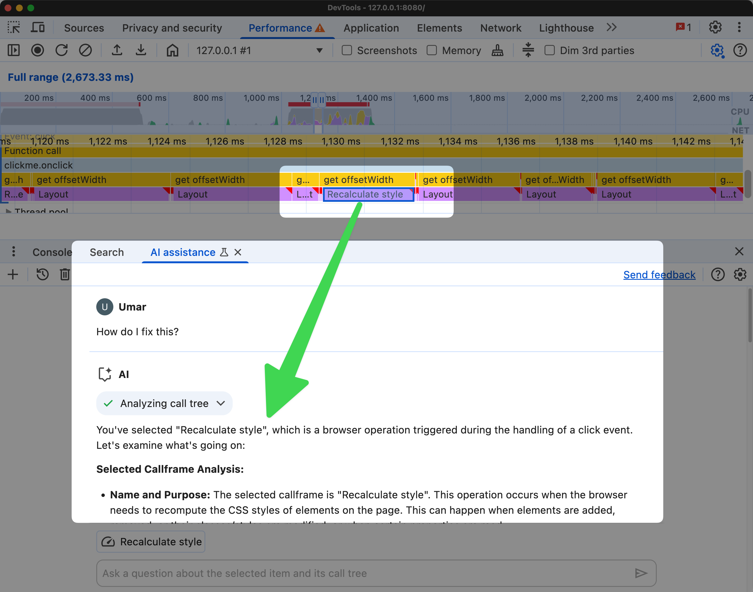 AI performance insights