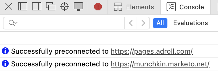 Safari preconnect logs
