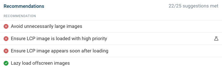 Page speed recommendations