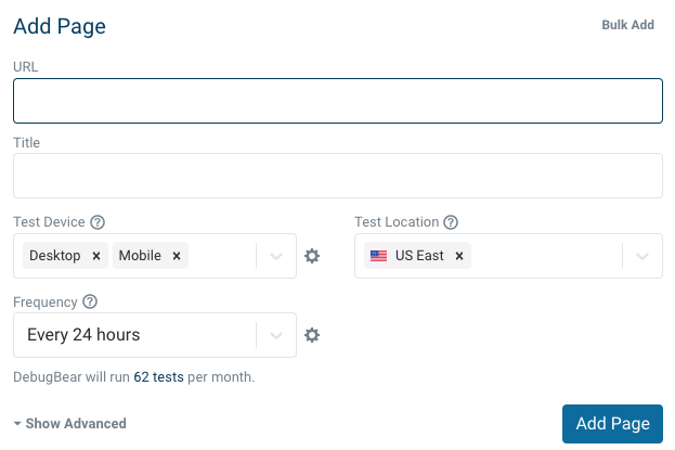 Setup UI for synthetic monitoring