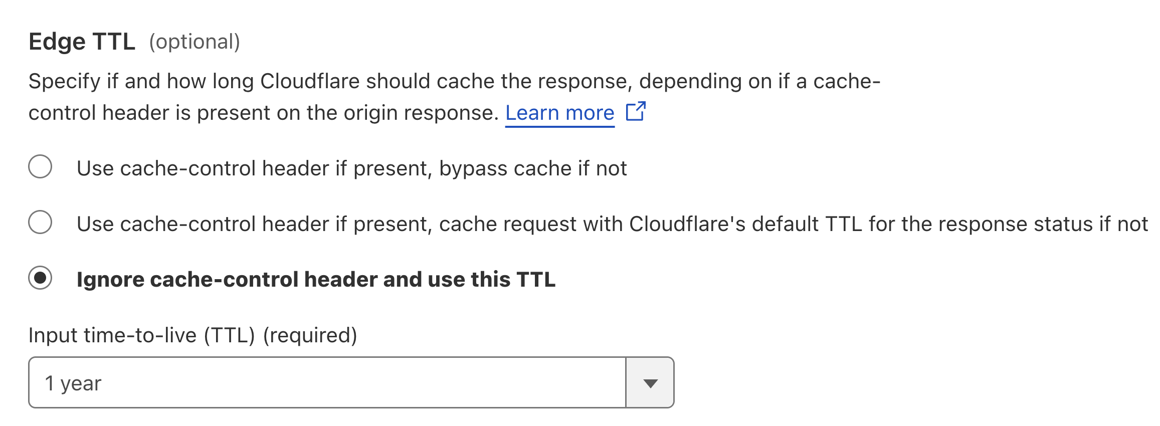 Cloudflare Edge TTL