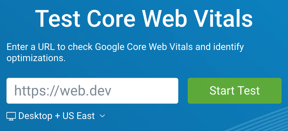 test core web vitals