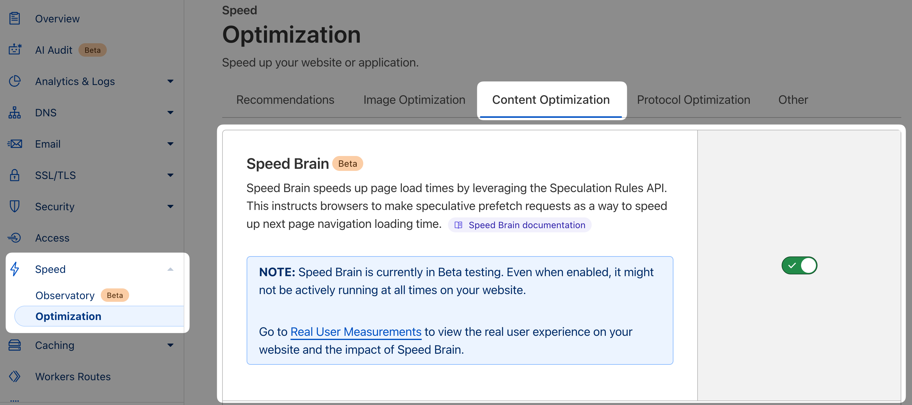 Cloudflare Speed Brain Dashboard