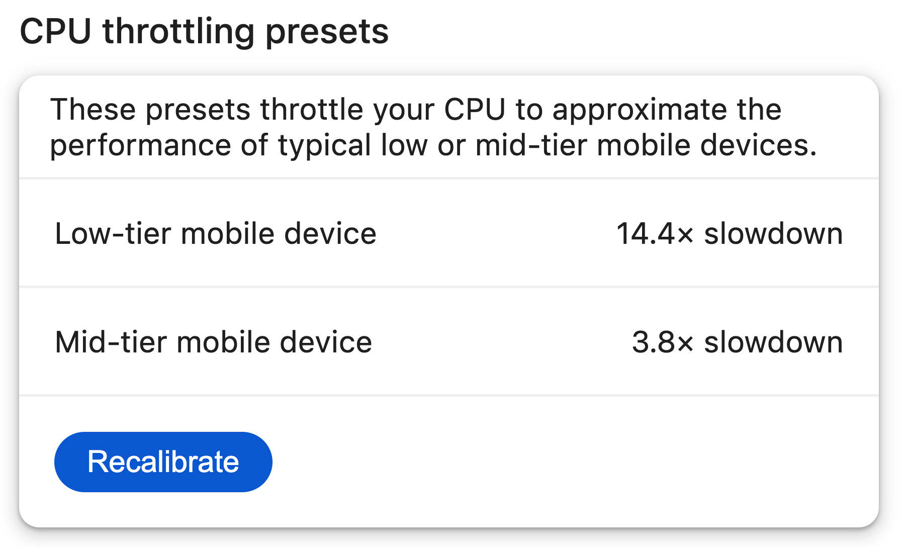 Calibrated CPU throttling