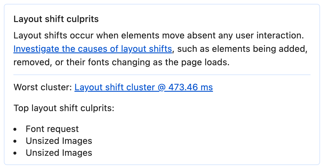 Layout Shifts Culprits