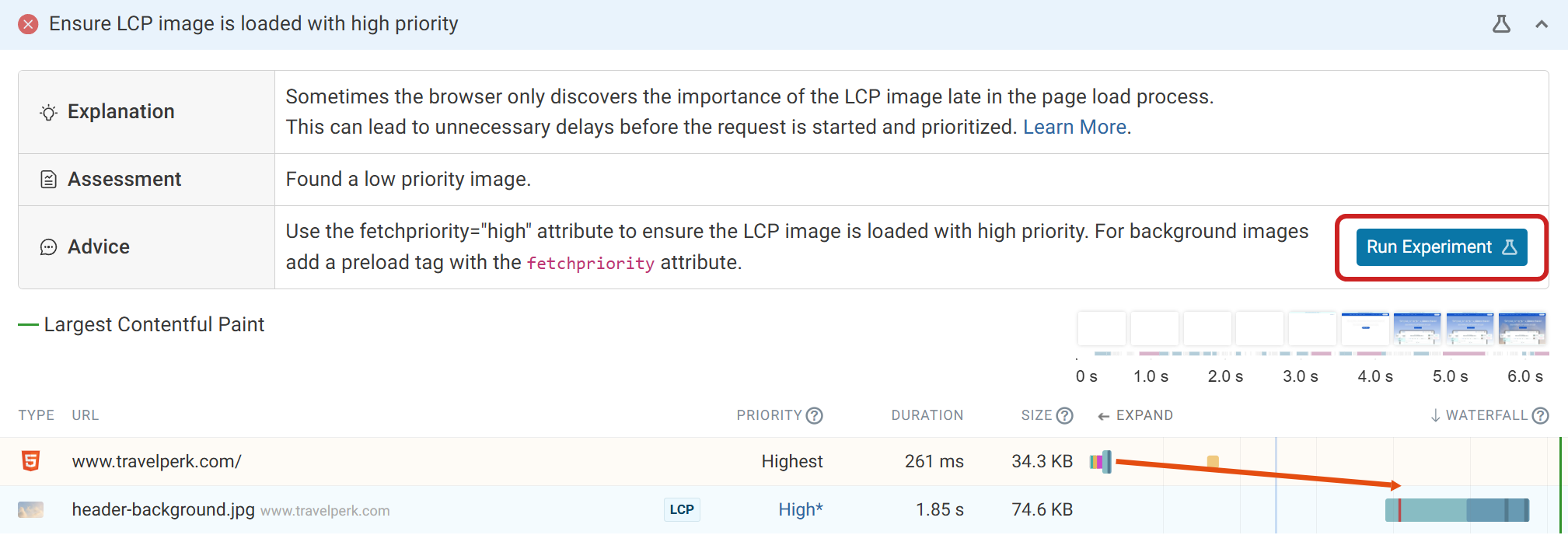 LCP preload recommendation