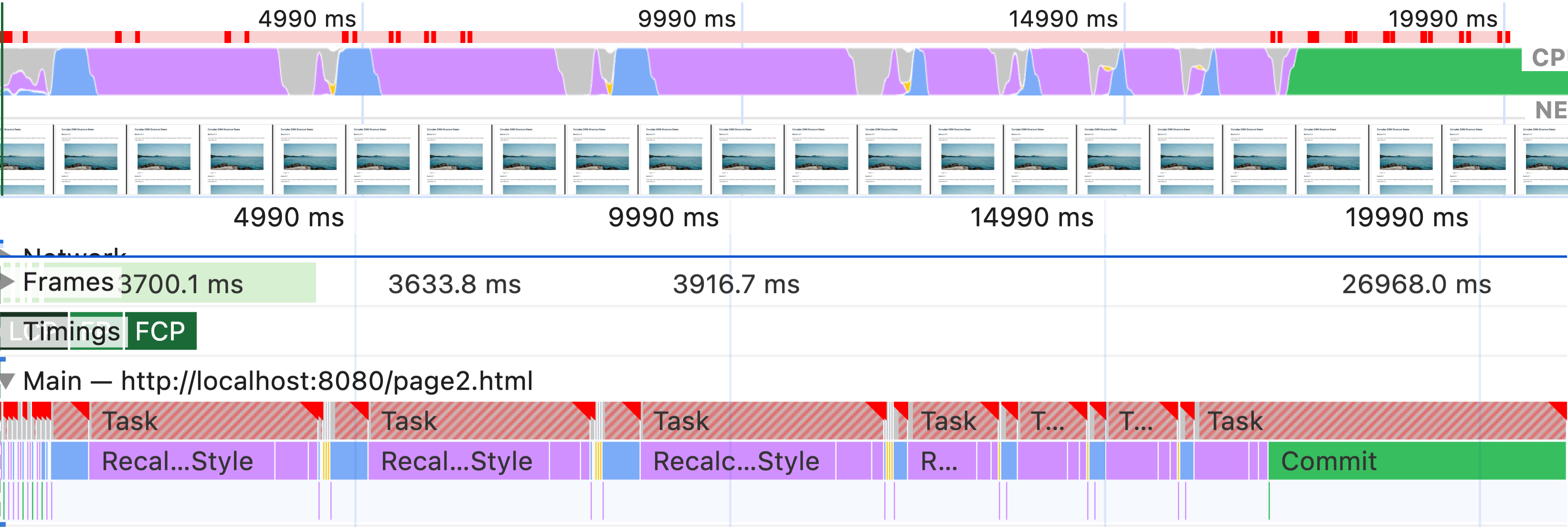 Screenshot of performance profile in DevTools