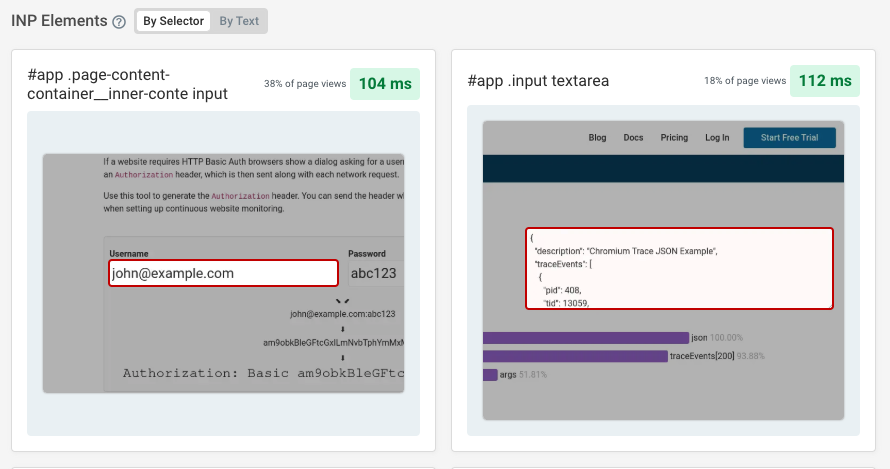 DebugBear INP interaction breakdown